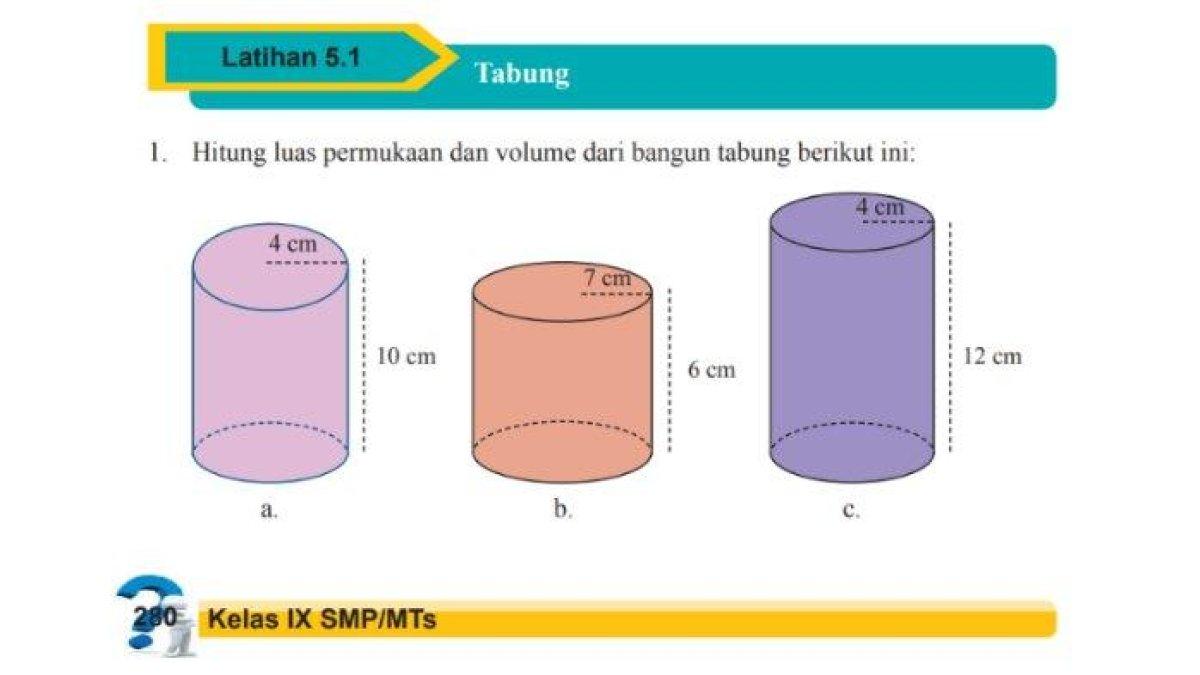 kunci jawaban Matematika Kelas 9 halaman 280,281.282,283 (T