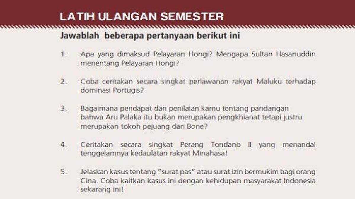 Simak kunci jawaban Sejarah Indonesia kelas 11 SMA/MA halaman 153 Latih Ulangan Semester Kurikulum 2013 yang dapat dipelajari oleh siswa di rumah.