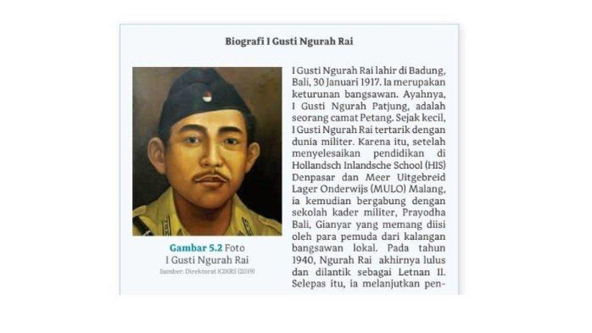 Kunci jawaban Bahasa Indonesia Kelas 10 halaman 118 Kurikulum Merdeka. Terdapat tugas pada bab 5 terkait teks biografi I Gusti Ngurah Rai.