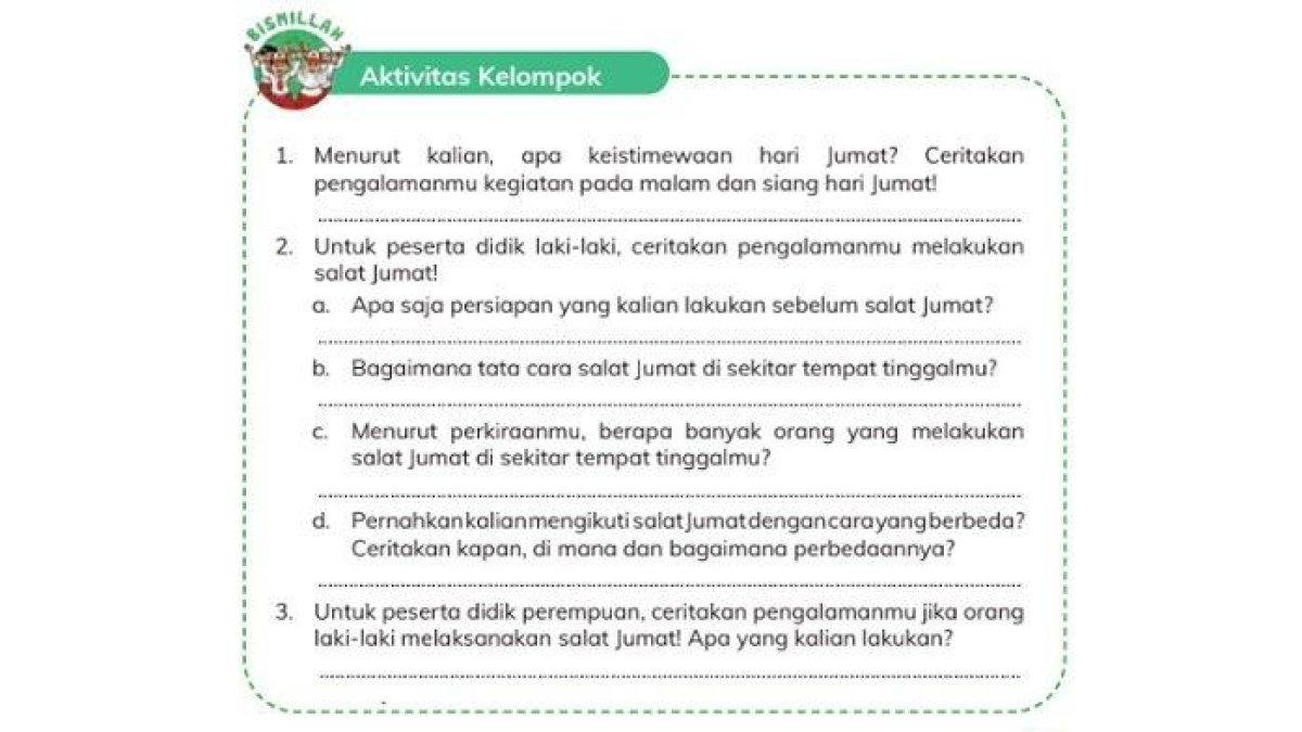 Kunci Jawaban PAI Kelas 4 Halaman 153 Kurikulum Merdeka: Salat Jumat (Buku PAI Kelas 4 Kurikulum Merdeka)