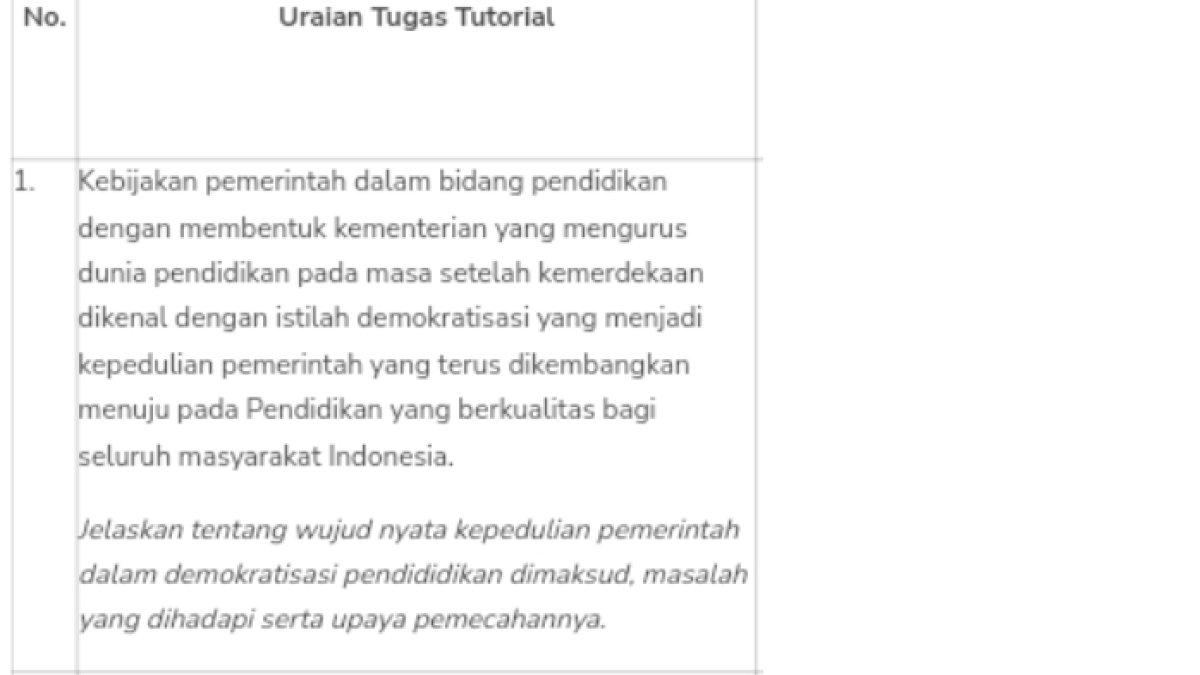 kunci jawaban terbaik dari soal 'Jelaskan wujud nyata kepedulian pemerintah dalam demokratisasi pendidikan!