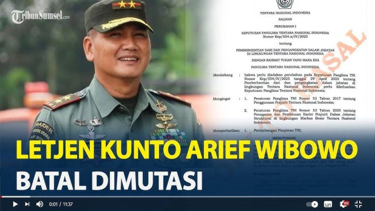 BATAL DIMUTASI - Akhirnya terjawab Penyebab Anak Try Sutrisno, Letjen Kunto Arief Wibowo batal dicopot dari jabatan Pangkogabwilhan I, Mabes TNI tegaskan tak terkait aktivitas orangtua Letjen Kunto yang ramai diberitakan mendukung pemakzulan Wapres Gibran Rakabuming Raka.