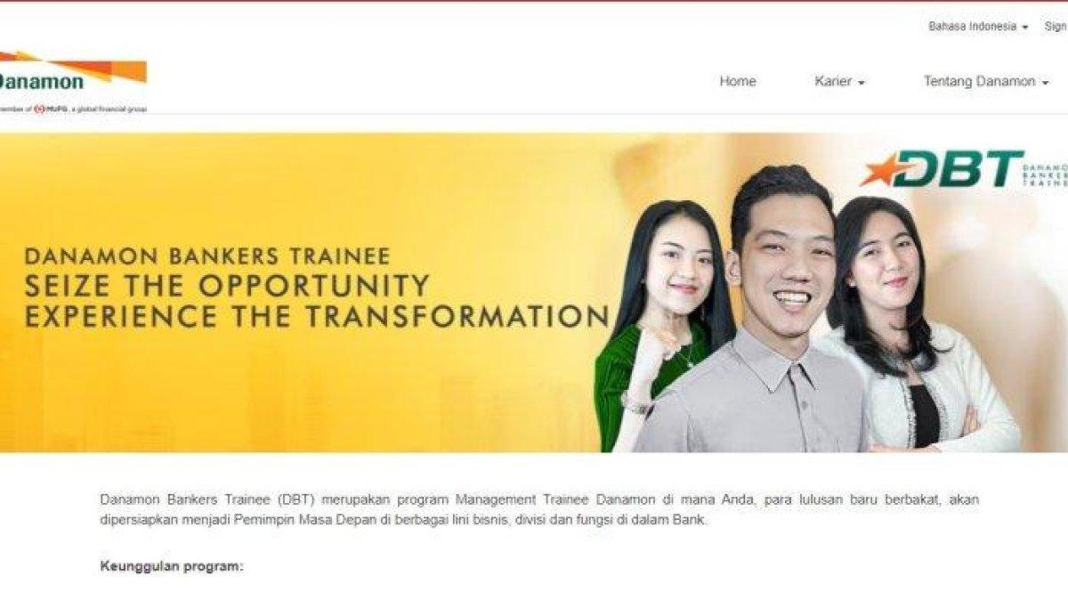 Laman program Danamon Bangkers Trainee.