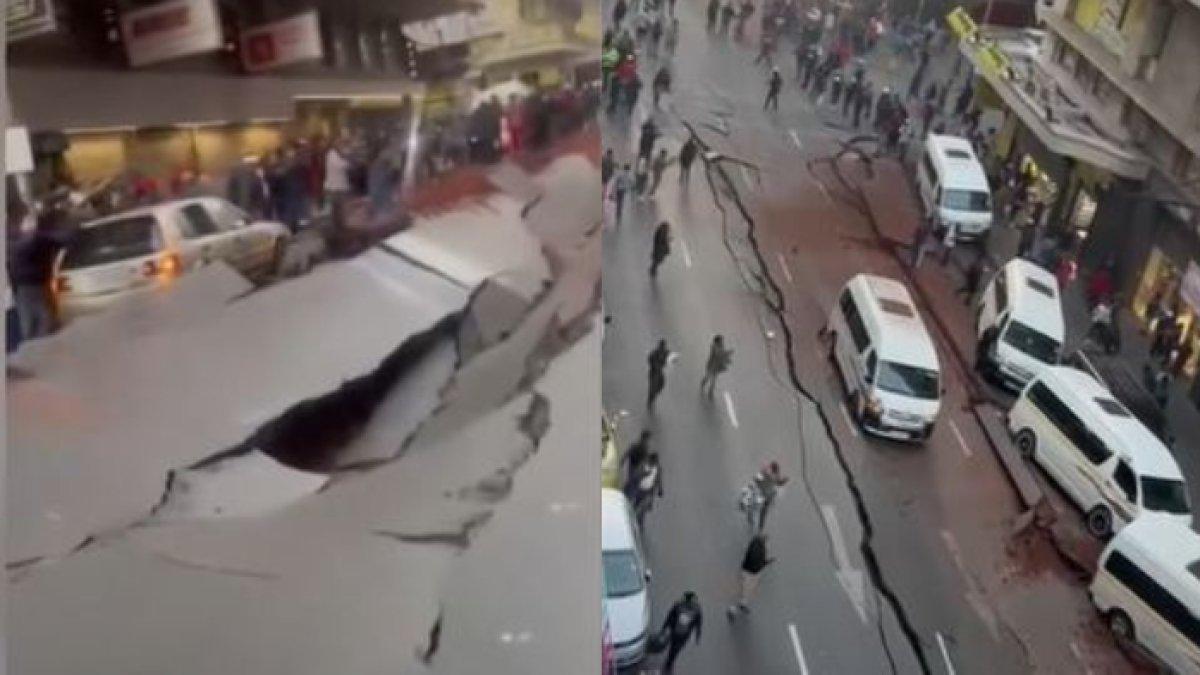 Ledakan keras itu telah merobek tanah dan sebagian jalan Breet ambruk.