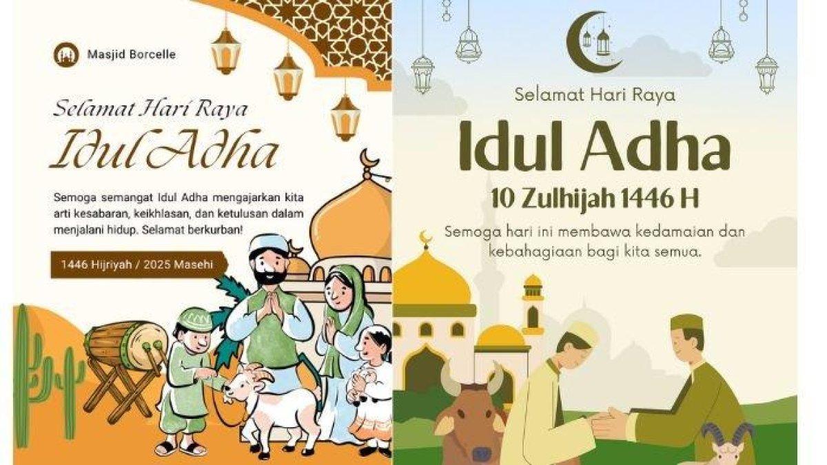 GAMBAR UCAPAN - Berikut Tribunjabar.id sajikan link download gambar menarik Idul Adha 2025 gratis, yang cocok untuk ucapan di media sosial.