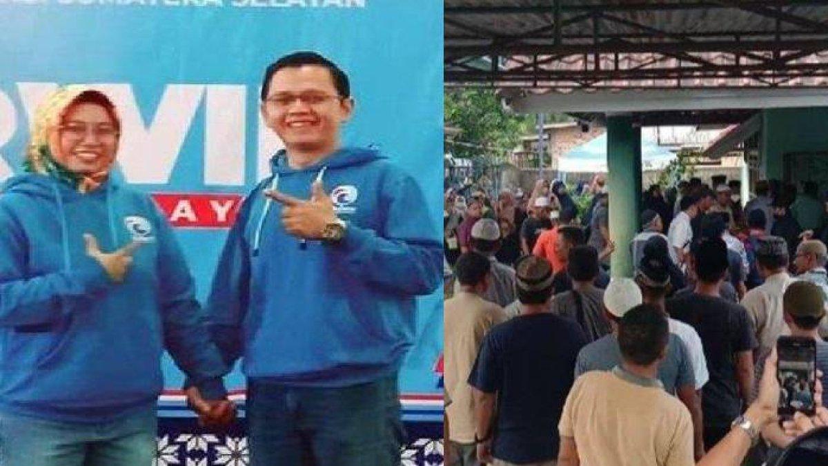 Mei Yuphiani Caleg Partai Gelora DPD PALI dan suaminya, Eko Wahyudi