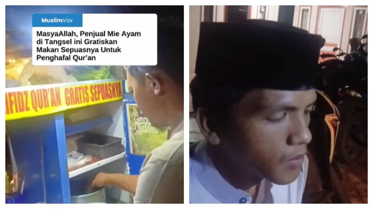 MIE AYAM GRATIS - Pedagang mie ayam ini kasih secara gratis untuk hafiz sebanyak-banyaknya. Sebelum mendapatkan mie ayam gratis, ditantang untuk sambung ayat dulu.