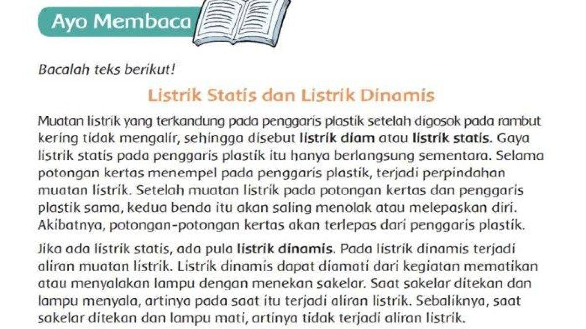 Listrik statis dan listrik dinamis. Baca selengkapnya kunci jawaban tema 7 kelas 4 SD subtema 2 pembelajaran 1 halaman 55-56 ini, siswa akan mempelajari tentang listrik statis dan listrik dinamis.