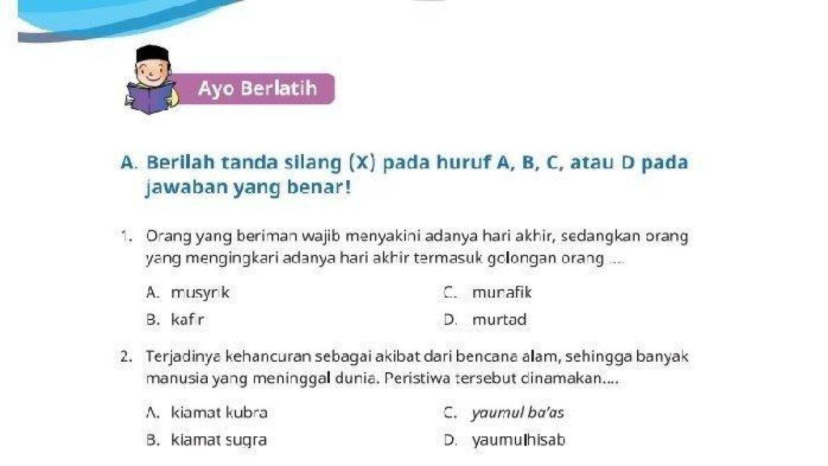 Kunci jawaban PAI kelas 5 SD Kurikulum Merdeka halaman 182-183.
