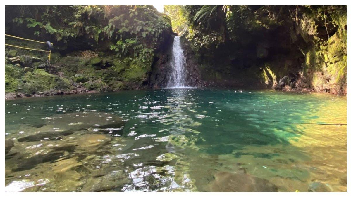 Tampak jernih dan segar air di Curug Pangeran