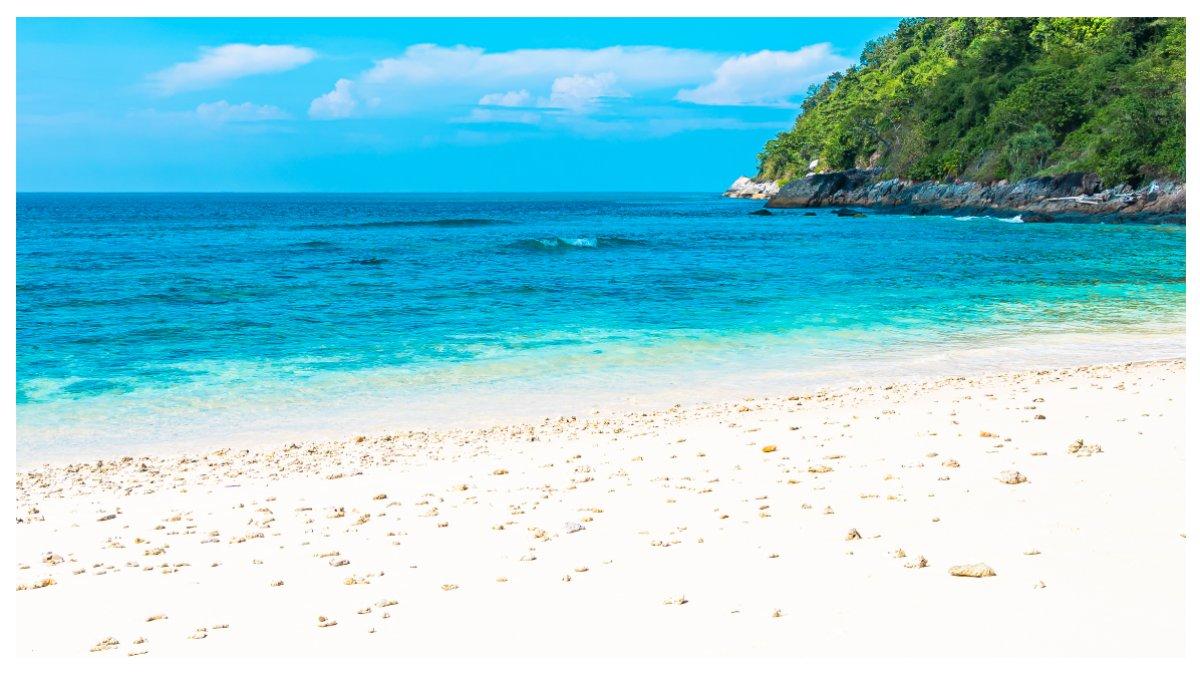 Foto ilustrasi pasir putih di Pantai Karapyak.