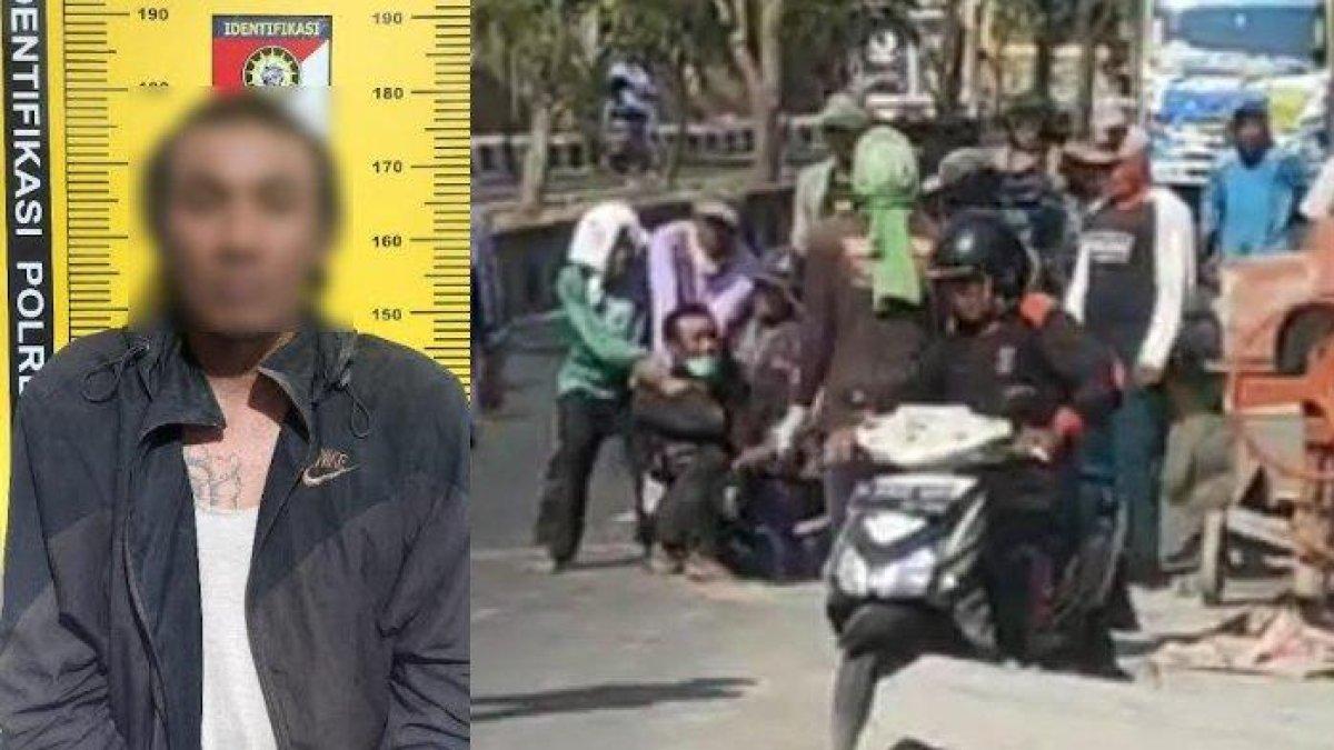 Pelaku pencurian motor di depan kantor notaris Jalan Letda Sutjipto, Kabupate Tuban, saat diamankan warga
