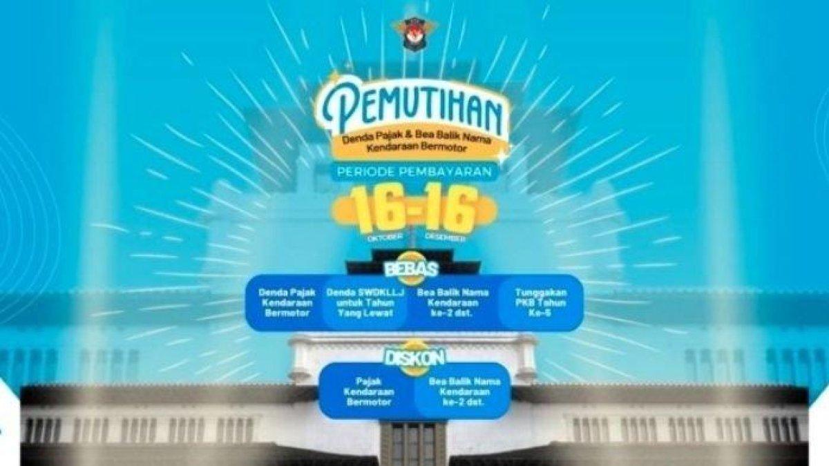 Badan Pendapatan Daerah Jawa Barat (Bapenda Jabar) mengadakan diskon dalam pemutihan pembayaran Pajak Kendaraan Bermotor.