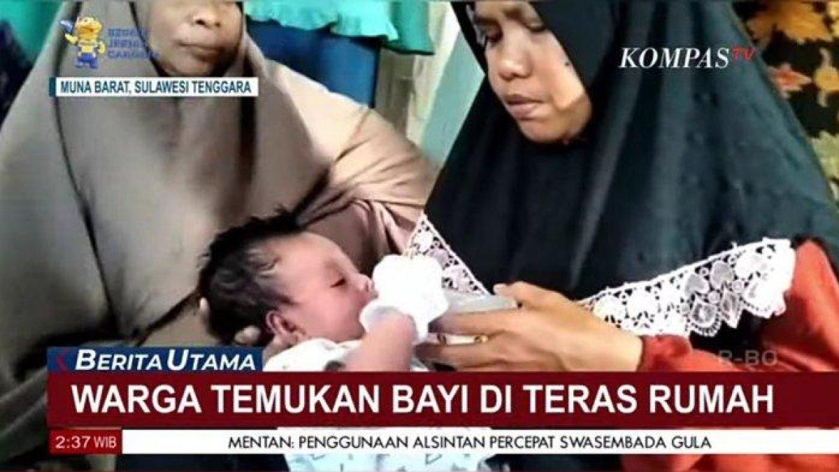 Warga Kabupaten Muna Barat, Sulawesi Tenggara, Rosinawati menemukan bayi diteras rumahnya pada Senin dini hari.
