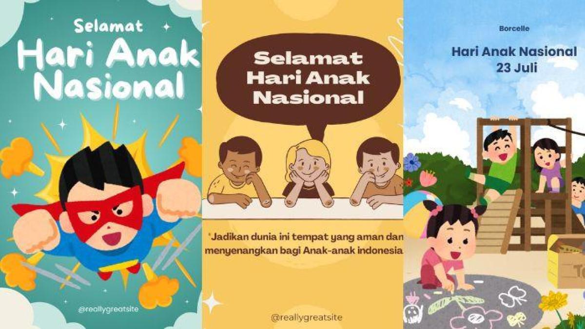 POSTER HARI ANAK - Kumpulan poster Hari Anak Nasional 2025 dengan desain menarik. Hari Anak Nasional diperingati setiap tanggal 23 Juli.
