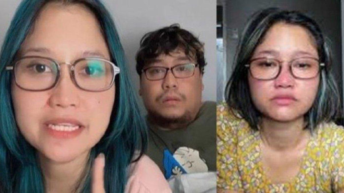 potret komika Heri Horeh dan TikToker Riyuka Bunga yang mengumumkan perceraiannya karena kasus perselingkuhan.