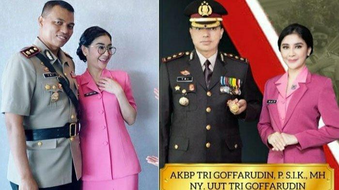 ARTIS IBU BHAYANGKARI - Potret Uut Permatasari bersama sang suami yang merupakan seorang polisi, Tri Goffarudin Pulungan.