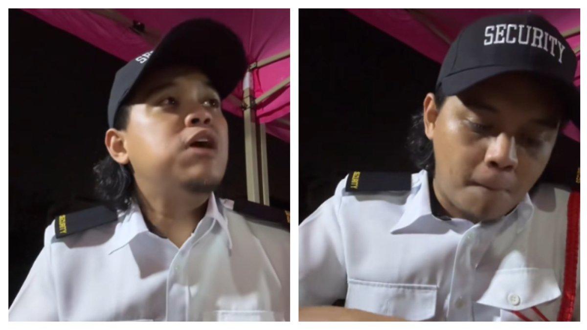 PRIA BERALIH PEKERJAAN - Pria ini beralih menjadi satpam dengan penghasilan tetap dan pekerjaan yang bermanfaat. Menyinggung soal konten kreator.