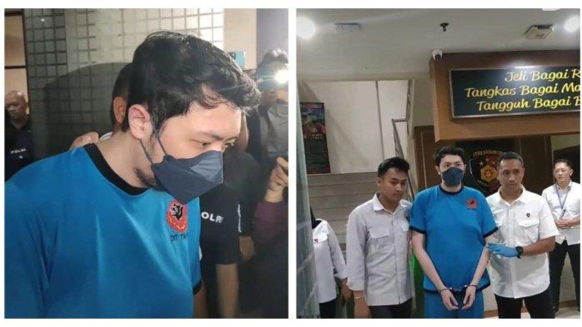 RUDAPAKSA KELURGA PASIEN - Konferensi pers Polda Jabar atas kasus rudapaksa keluarga pasien RS Hasan Sadikin (RSHS) Bandung oleh dokter residen Priguna Anugerah Pratama (berkaus biru) di Mapolda Jabar, Rabu 9 April 2025. Priguna terdaftar sebagai peserta didik baru Program Studi Spesialis Anestesi Universitas Padjadjaran, Bandung.