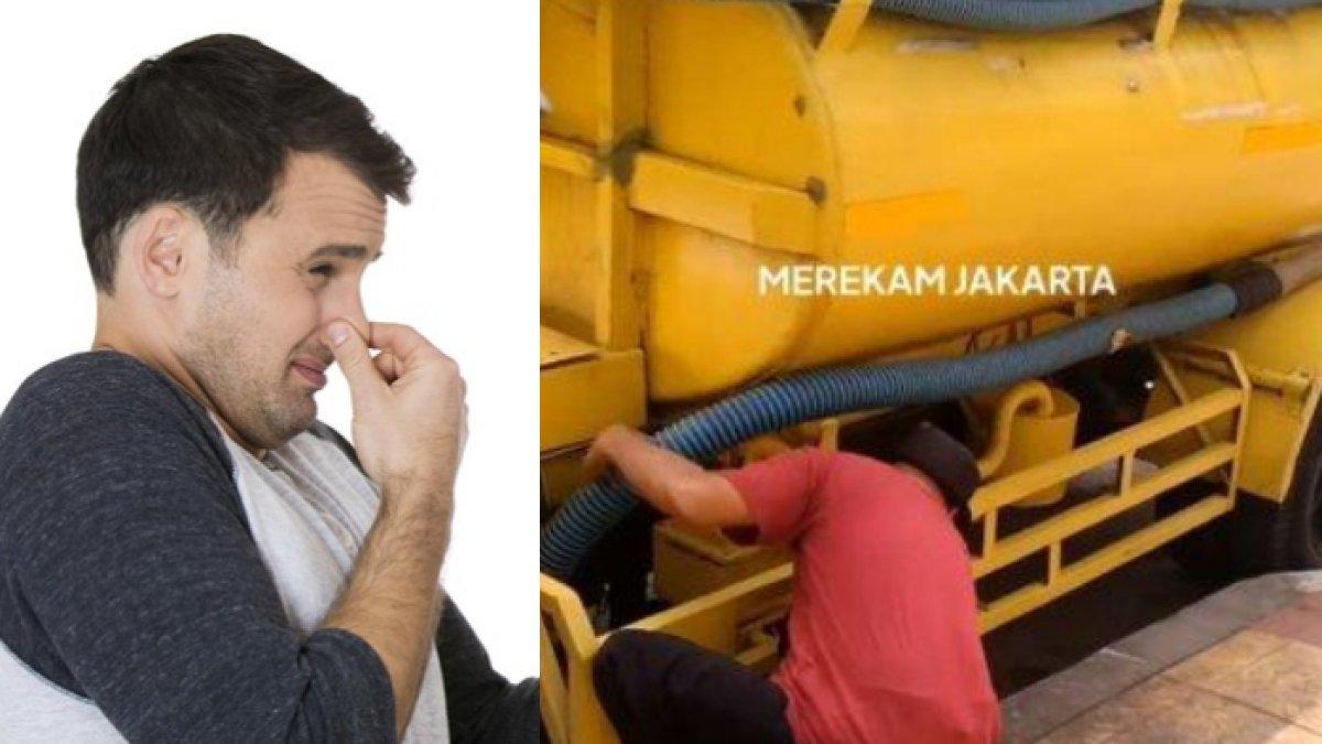 ILUSTRASI truk tinja mogok