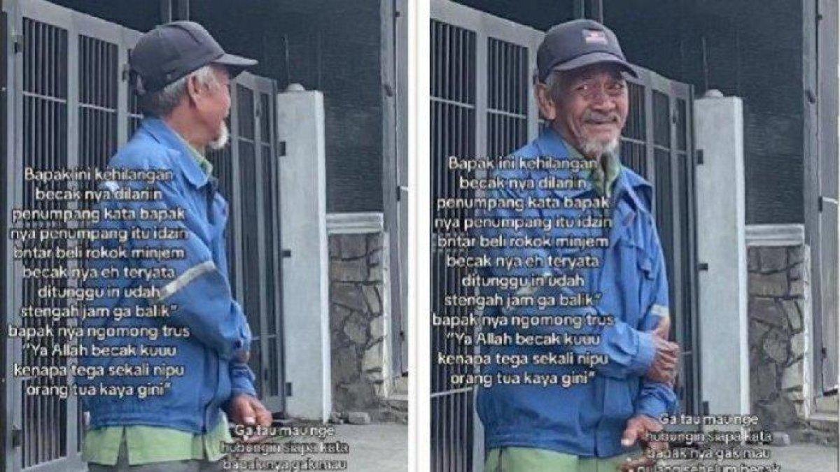 Seorang kakek penarik becak di Medan mengundang simpati warganet.