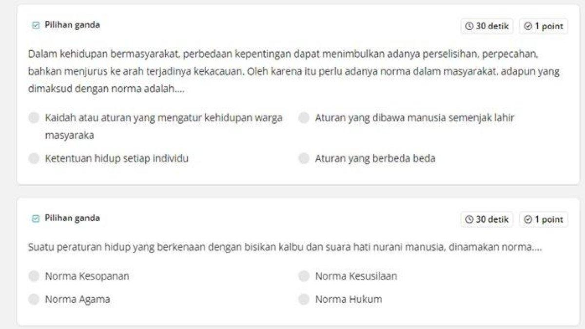 soal PPKn patuh terhadap norma