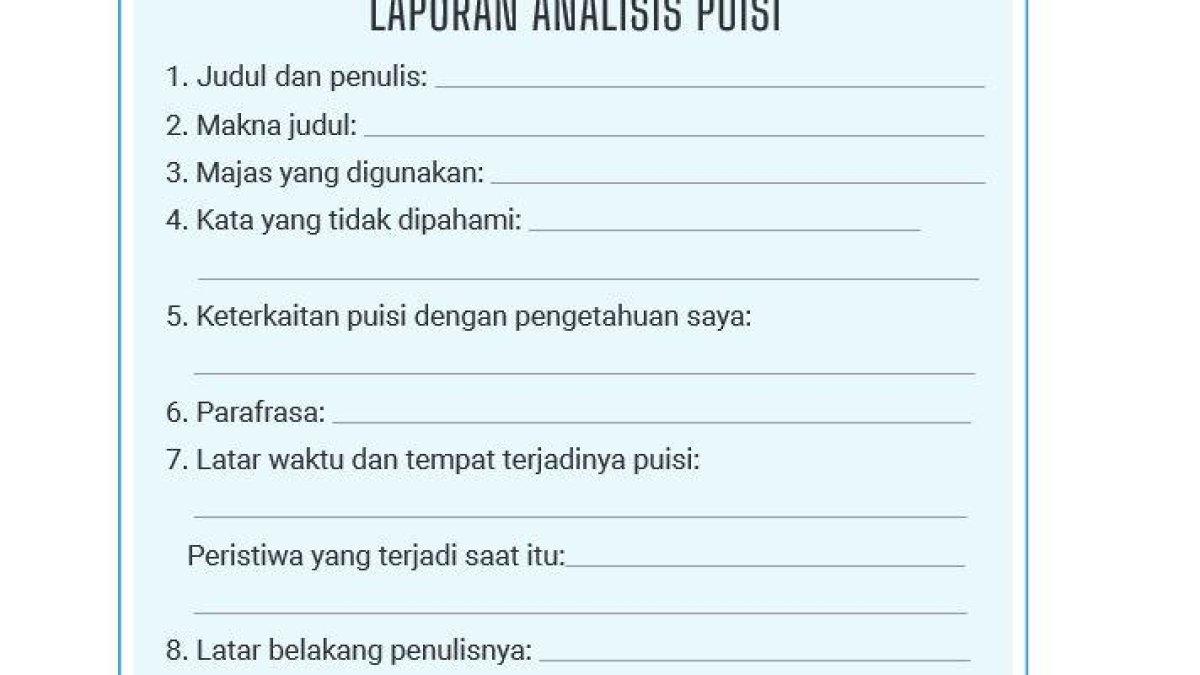 ILUSTRASI KUNCI JAWABAN: Soal laporan analisis bahasa indonesia kelas 9 smp