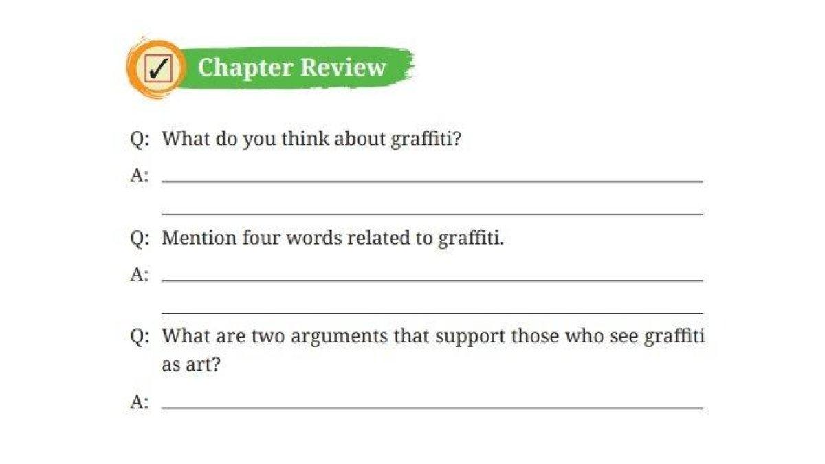 ILUSTRASI KUNCI JAWABAN: Soal bahasa inggris kelas 10 sma, Chapter Riview: Grafitti