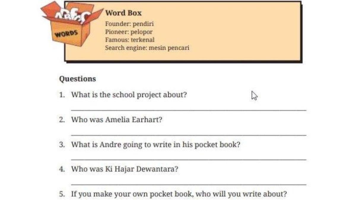 ILUSTRASI KUNCI JAWABAN: Soal bahasa inggris unit 1