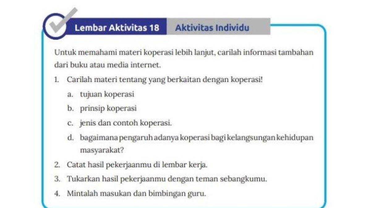 ILUSTRASI KUNCI JAWABAN: Soal IPS kelas 8 smp materi koperasi