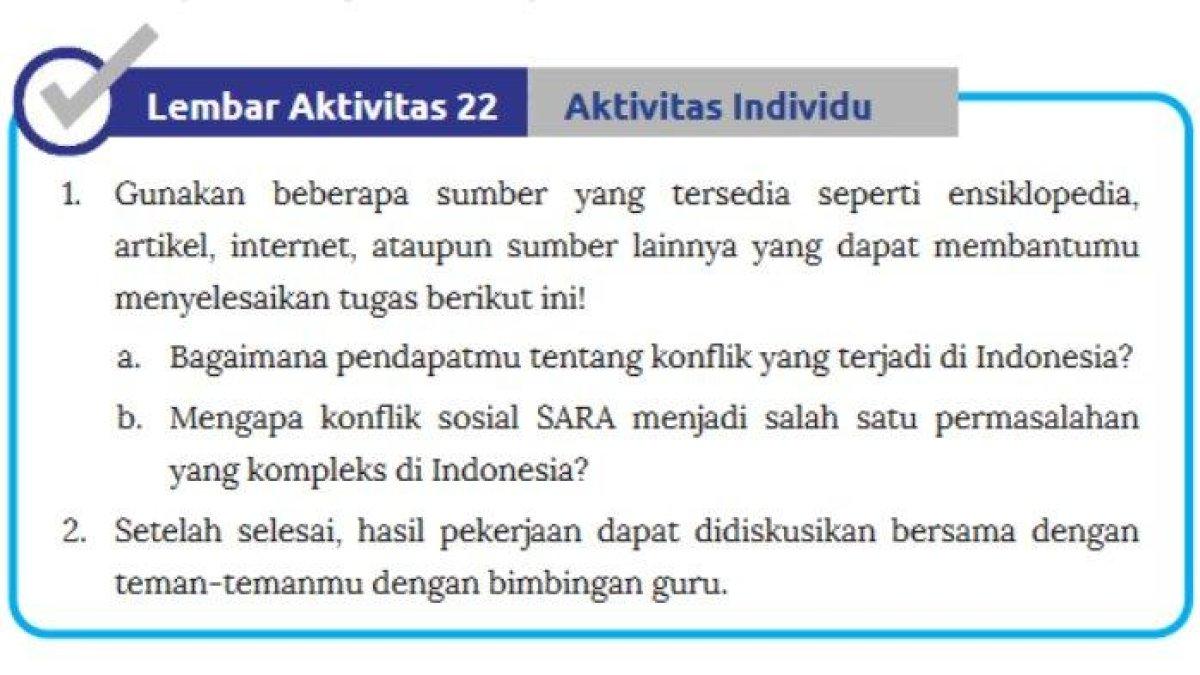 ILUSTRASI KUNCI JAWABAN: soal dan kunci jawaban IPS Kelas 8 SMP halaman 204 Kurikulum Merdeka pada Lembar Aktivitas 22 Aktivitas Kelompok.
