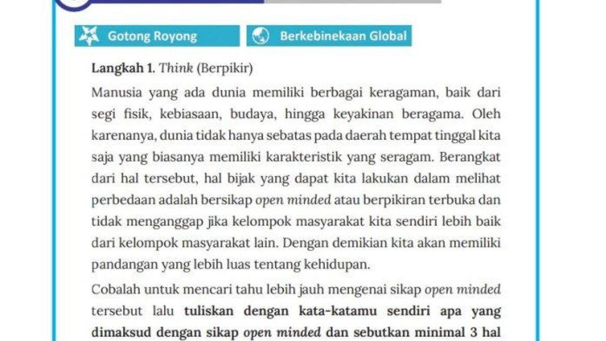 ILUSTRASI KUNCI JAWABAN: Soal IPS Kelas 9 Halaman 216 Kurikulum Merdeka - Simaklah berikut ini kunci jawaban IPS kelas 9 halaman 216 Kurikulum Merdeka yang memuat soal Lembar Aktivitas 3. Di sini, siswa diminta untuk mencari tahu lebih jauh mengenai sikap open minded dan sebutkan minimal 3 hal contoh perilakunya.