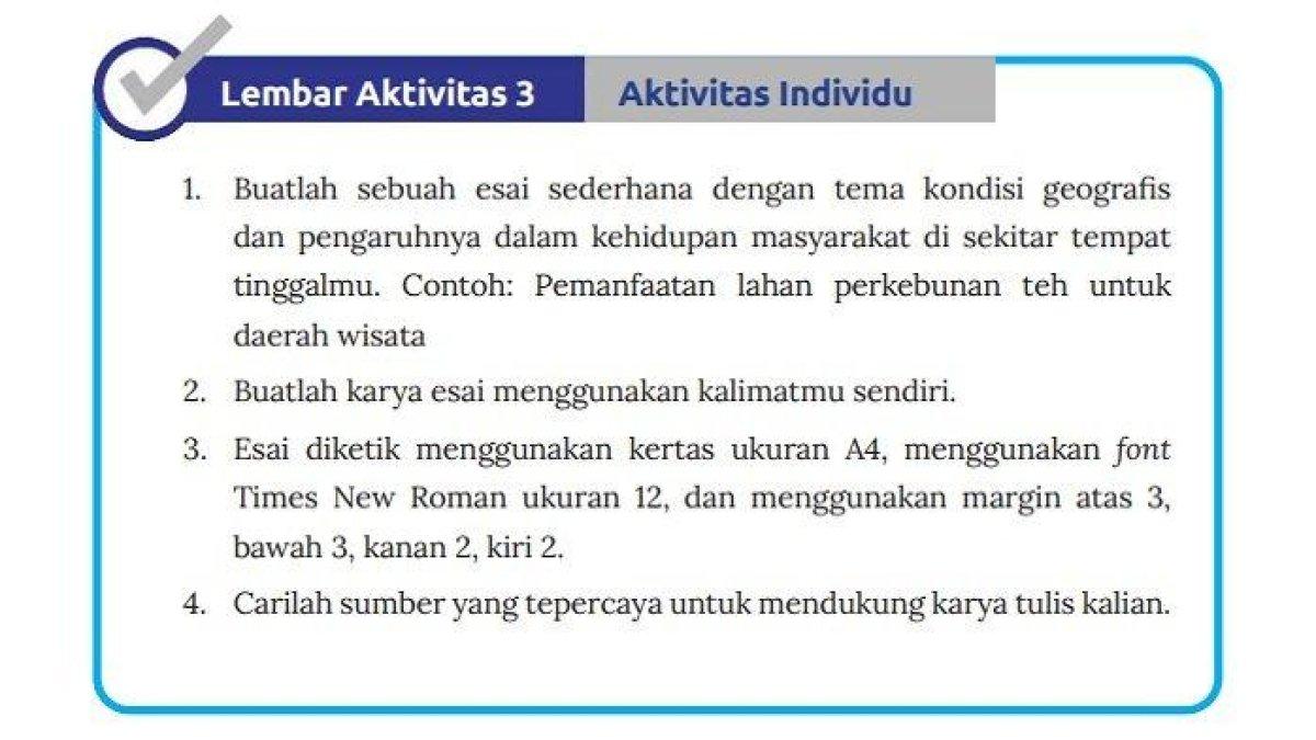 ILUSTRASI KUNCI JAWABAN: Soal ips kelas 8 smp membuat esai bertema kondisi geografis dan pengaruh padak kehidupan masyarakat