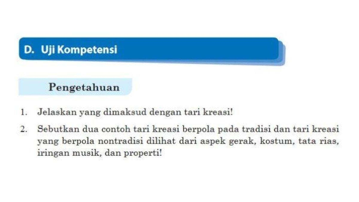soal latihan seni budaya SMP kelas 9 K-2013 hal 84