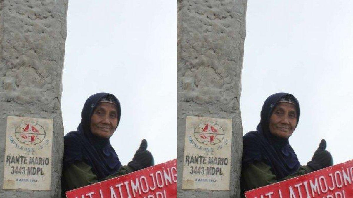 Sosok mbah Yuni pendaki tertua di Indonesia.