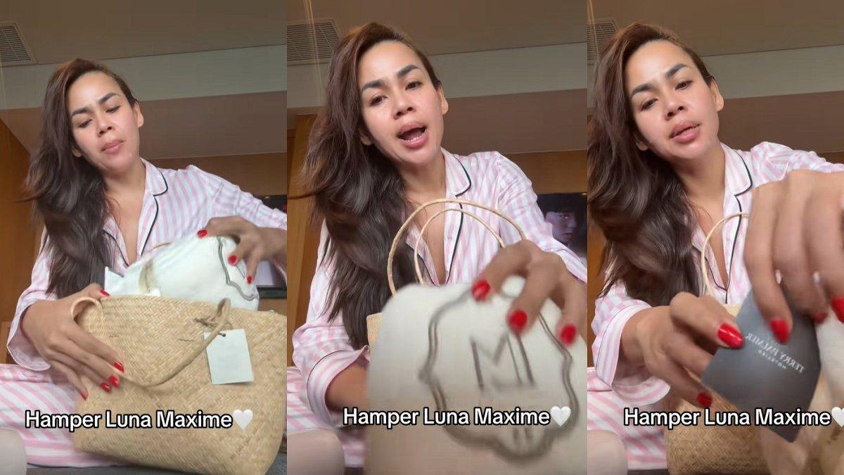 PERNIKAHAN LUNA MAYA - Capture video Melaney Ricardo diambil dari akun TikTok @melaney_ricardo pada Kamis (8/5/2025). Melaney Ricardo menunjukkan isi souvenir pernikahan Luna dan Maxime