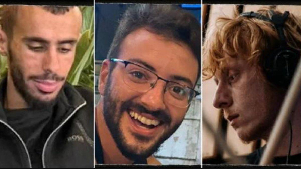 Mereka diidentifikasi sebagai tiga pemuda yang diculik dari komunitas Israel – Yotam Haim (kanan) Samer Al-Talalka (kiri) dan Alon Shamriz (tengah)