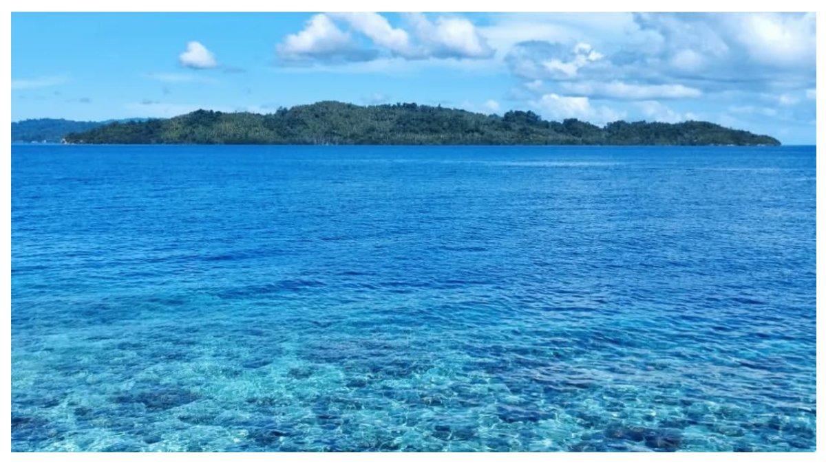 Terlihat begitu jernih dan indah pemandangan perairan di Kepulauan Togean