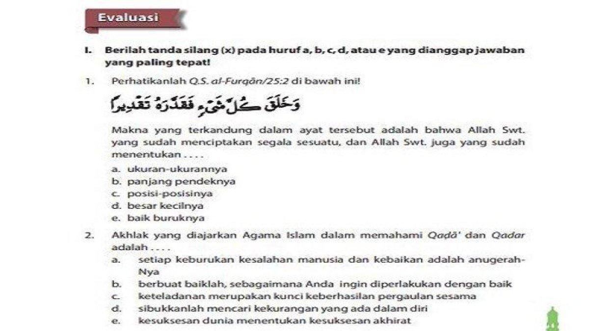 vSoal Evaluasi di Buku PAI Kelas 12 Halaman 98