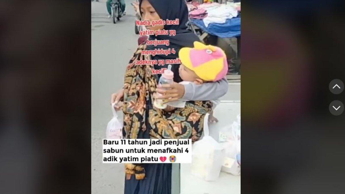 Viral Nadia, anak yatim piatu rawat empat adiknya