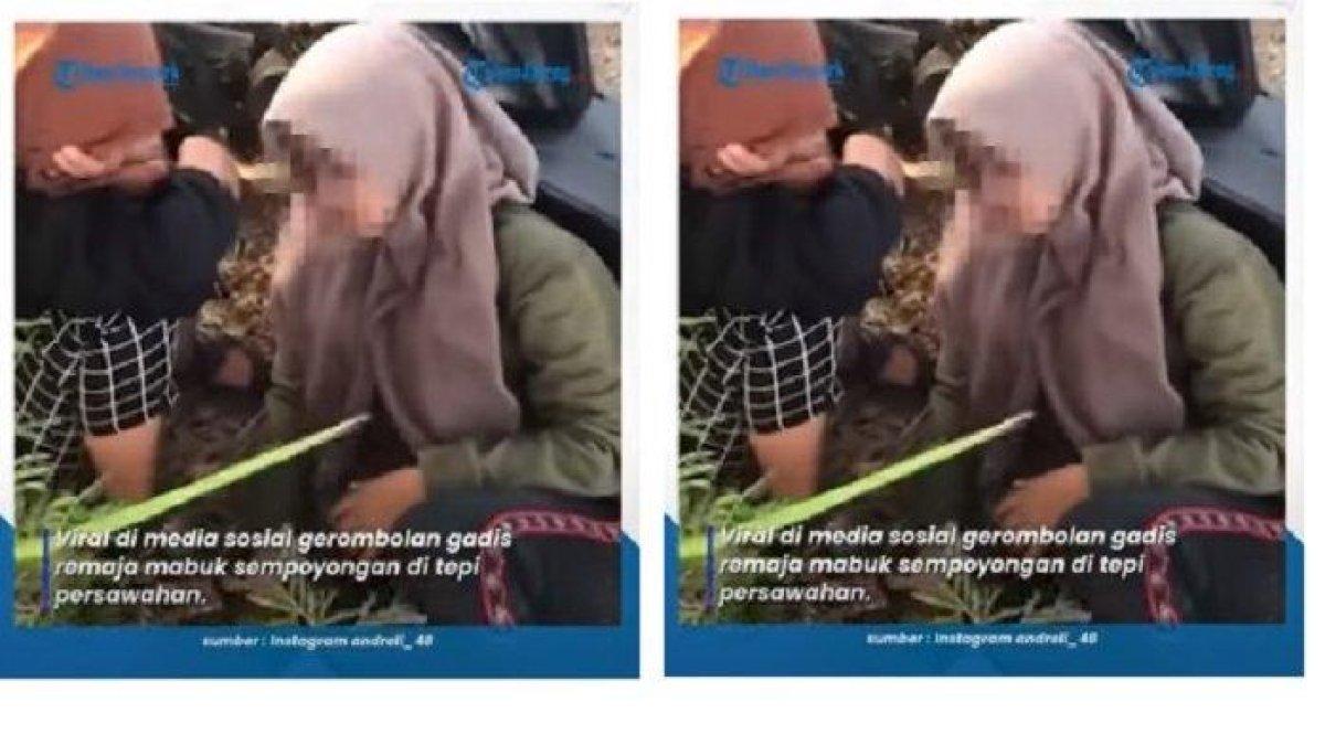 Viral sejumlah remaja di Nganjuk sedang mabuk.