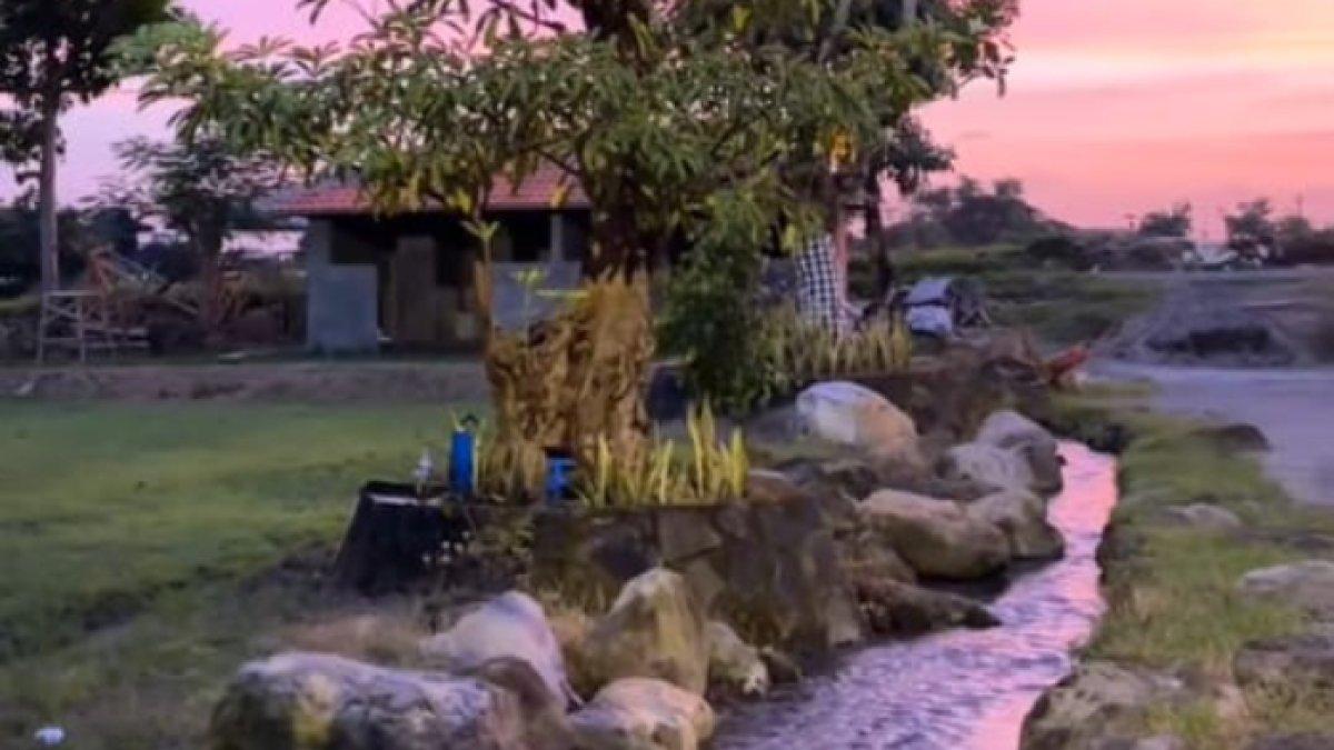 OBYEK WISATA KLATEN: Pemandangan alam dengan suasana yang tenang saat senja di Watergong Klaten
