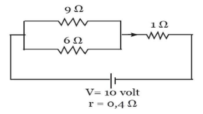 Arus listrik total yang mengalir pada rangkaian