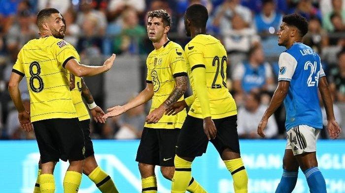 Christian Pulisic membuka angka bagi Chelsea dalam laga melawan Charlotte FC pada laga pramusim Liga Inggris 2022-2023, Kamis (21/7/2022) pagi WIB.