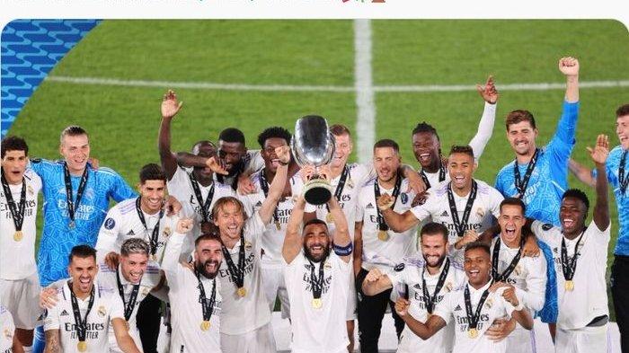 Real Madrid resmi menjadi juara Piala Super Eropa 2022 usai menaklukkan Eintracht Frankfurt 2-0.
 