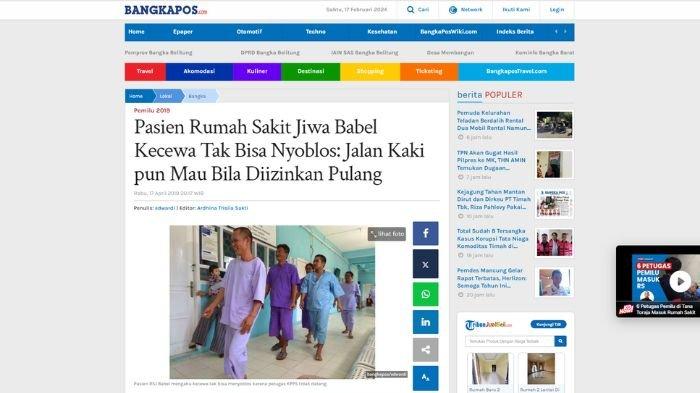 Tangkapan layar berita Bangkapos.com berjudul 
