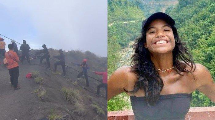 EVAKUASI JULIANA MARINS - Tim penyelamat melakukan upaya evakuasi, pada Senin (23/6/2025), untuk menjalankan misi penyelamatan Juliana Marins, turis Brasil yang jatuh ke arah kawah Gunung Rinjani, Nusa Tenggara Barat.