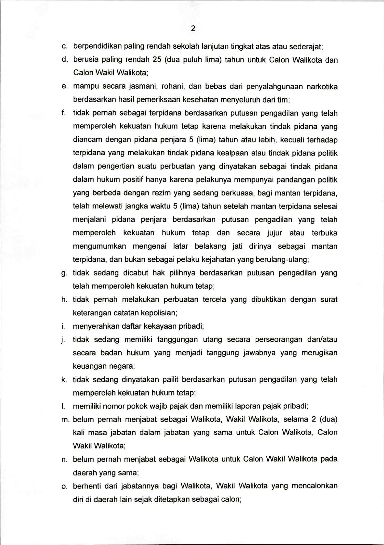 hal. 2 ;Pengumuman Pendaftaran Pasangan Calon Walikota dan Wakil Walikota Padang Tahun 2024