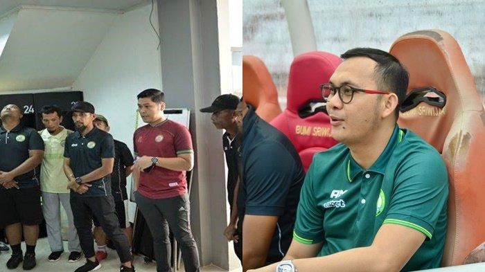 Manager PS Palembang Agung Nugraha dan Asisten Manager Ario Mahirnaja