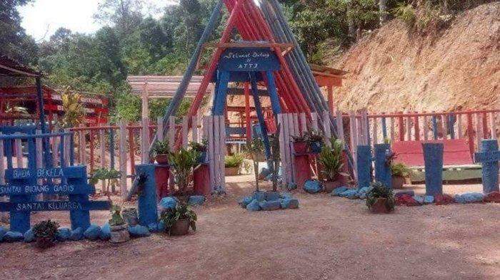 Air Terjun Taman Jodoh di Desa Kemang Manis, Kecamatan Tebing Tinggi, Empat Lawang, Minggu (12/11/2023).